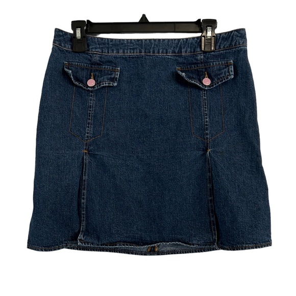 D & G Dolce‎ & Gabbana Y2K Vintage Denim Skirt Women 28 / 42 Italy Pink Button - Picture 1 of 8